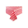 Red Gingham Flannel Tablecloth 3pc