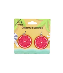Red Grapefruit Earrings 5.5cm