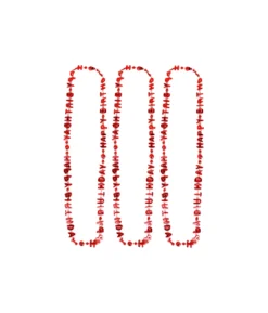 Red Happy Birthday Necklaces 78cm 3pk