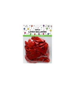 Red Latex Plain Balloons 5inch 50pk