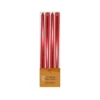 Red Metallic Taper Candles 4pk