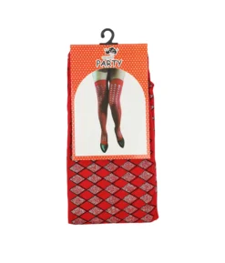 Red Party Stockings Diamond Patterns