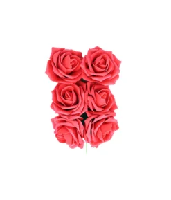 Red Rose Artificial Craft Flower 6pc 10cm