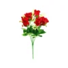 Red Rose Bush 9 Heads 38cm