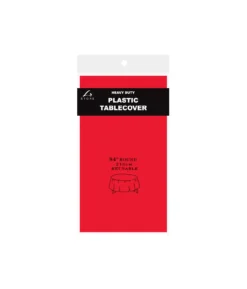 Red Round Plastic Tablecover 213x213cm