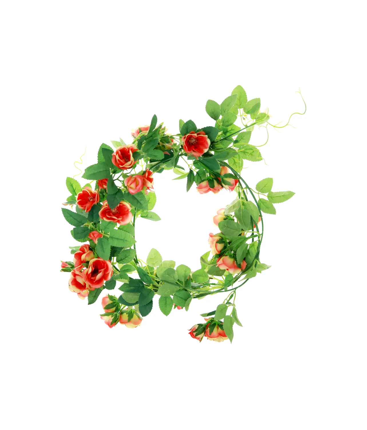 Red & Yellow Camelia Garland 132cm