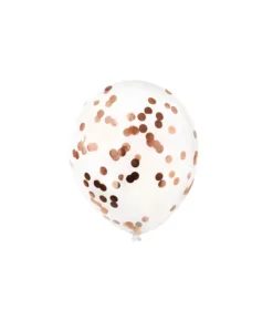 Rose Gold Confetti Latex Balloons 12inch 6pk