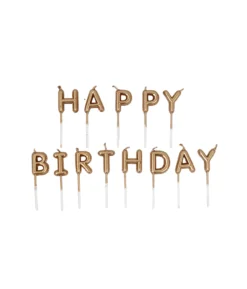 Rose Gold Foil Balloon Happy Birthday Pick Candles