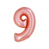 Rose Gold Holographic Foil Number Balloon 9