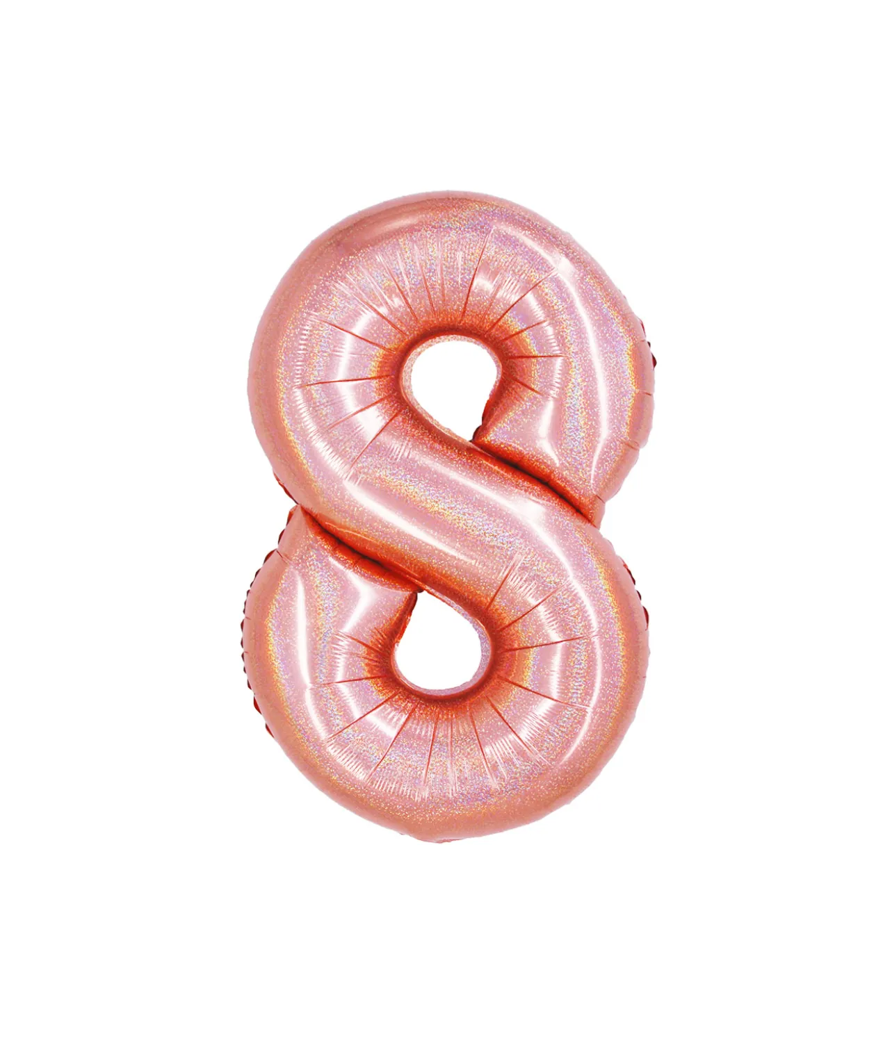 Rose Gold Holographic Foil Number Balloon 8
