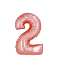 Rose Gold Holographic Foil Number Balloon 2