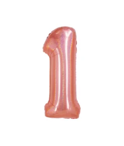 Rose Gold Holographic Foil Number Balloon 1