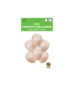 Rose Gold Star Confetti Balloon 12inch 6pk