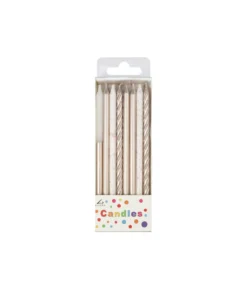 Rose Gold & White Metallic Candles 24pk