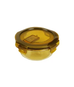 Round Amber Borosilicate Glass Container 370ml