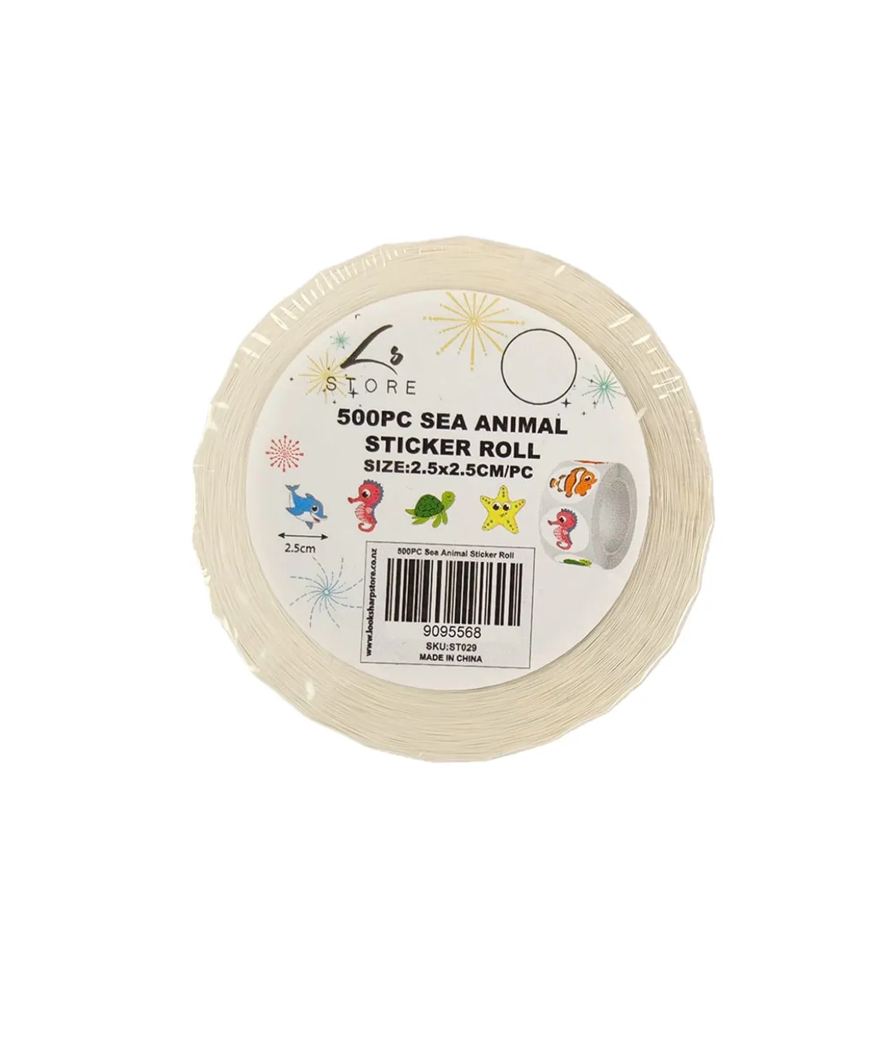 Sea Animal Sticker Roll 2.5×2.5cm 500pc