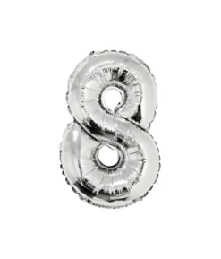 Silver Air Fill Number 8 Balloon