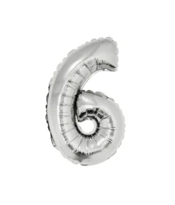 Silver Air Fill Number 6 Balloon