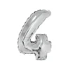 Silver Air Fill Number 4 Balloon