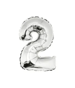 Silver Air Fill Number 2 Balloon