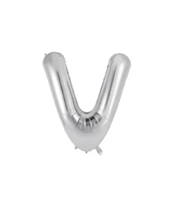 Silver Alphabet Foil Balloon Letter V