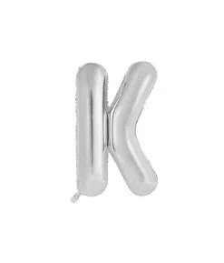 Silver Alphabet Foil Balloon Letter K