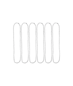 Silver Bead Necklaces 78cm 6pk