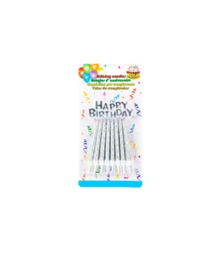 Silver Candles With Holder 16pk