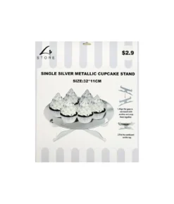 Silver Cupcake Single Tier Stand