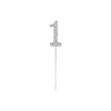 Silver Diamond Cake Topper Number 1