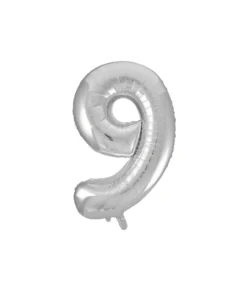Silver Foil Number Balloon 9