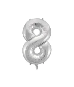 Silver Foil Number Balloon 8