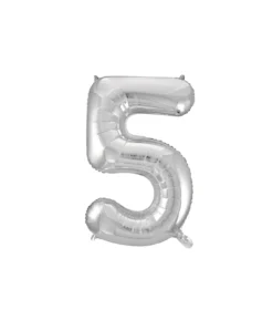Silver Foil Number Balloon 5