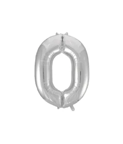 Silver Foil Number Balloon 0