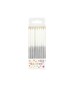 Silver Glitter Candles 24pk