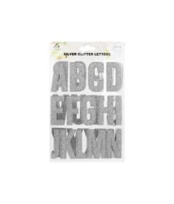 Silver Glitter Letter Stickers 26pc