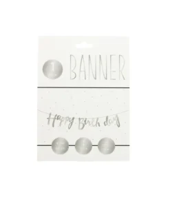 Silver Happy Birthday Banner