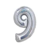 Silver Holographic Foil Number Balloon 9