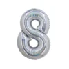 Silver Holographic Foil Number Balloon 8
