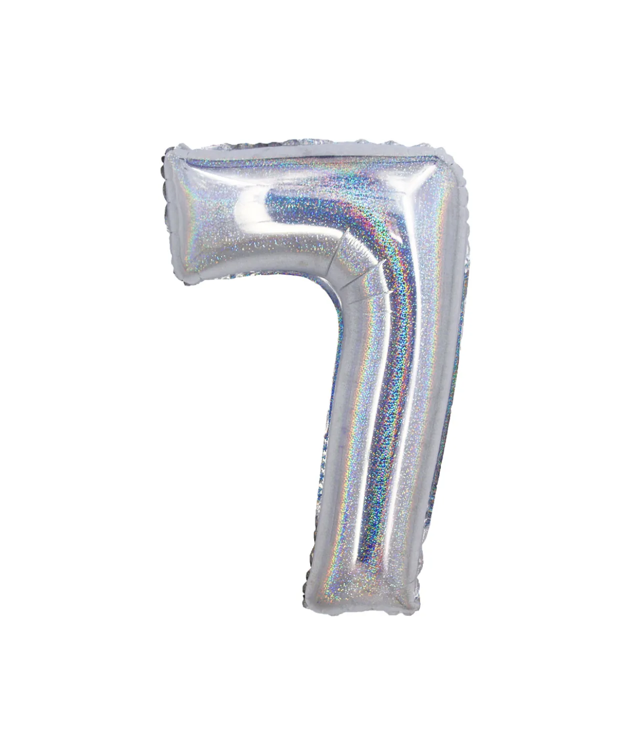 Silver Holographic Foil Number Balloon 7
