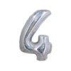 Silver Holographic Foil Number Balloon 4