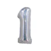 Silver Holographic Foil Number Balloon 1