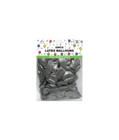 Silver Latex Plain Balloons 5inch 50pk