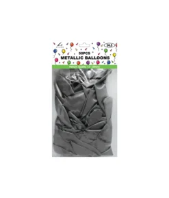 Silver Metallic Latex Balloons 12inch 50pk
