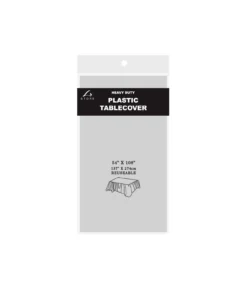 Silver Plastic Tablecover 137x274cm