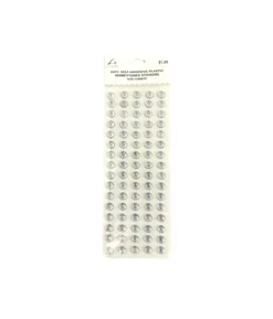 Silver Rhinestone Stickers 12mm 80pc
