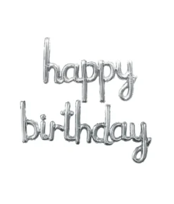 Silver Script Happy Birthday