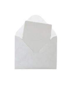 Silver Small Pearlised Cards & Envelopes Set 12pc