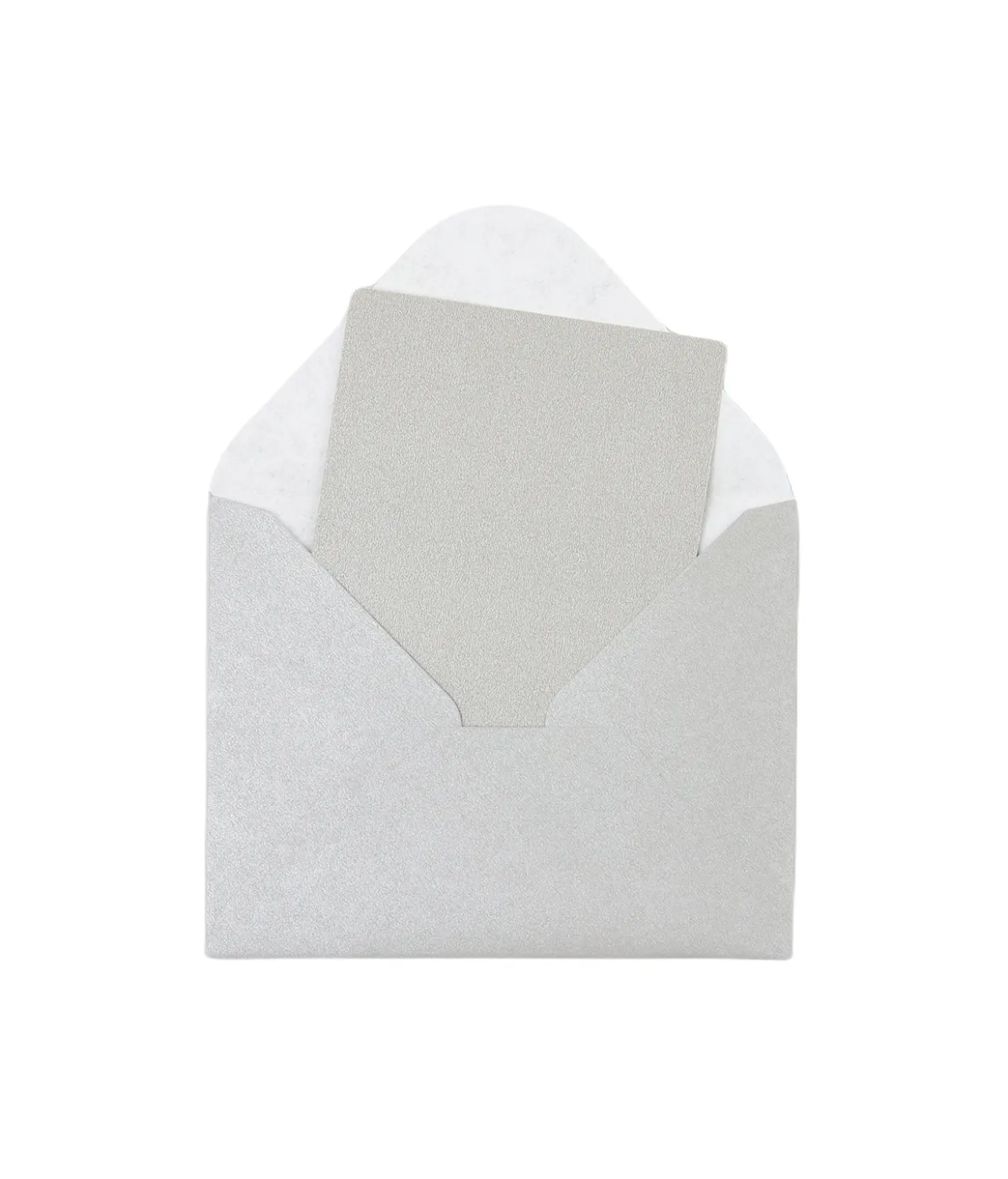 Silver Small Pearlised Cards & Envelopes Set 12pc