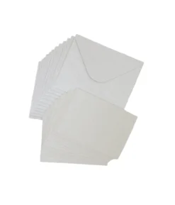 Silver Small Pearlised Cards & Envelopes Set 12pc
